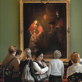 Возвращение блудного сына. Картина Рембрандта на сюжет новозаветной притчи о блудном сыне, экспонирующаяся в Эрмитаже.